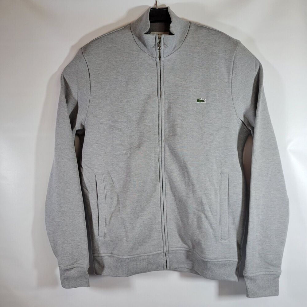 Lacoste Men s Zippered Stand-Up Collar Piqué Fleece Jacket Size S - Picture 2 of 9